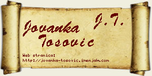 Jovanka Tošović vizit kartica